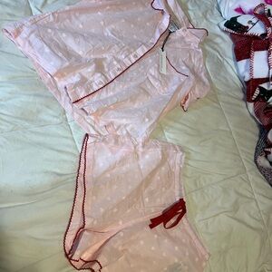 cupcakes & cashmere Pink Pajama Set with Red Accents